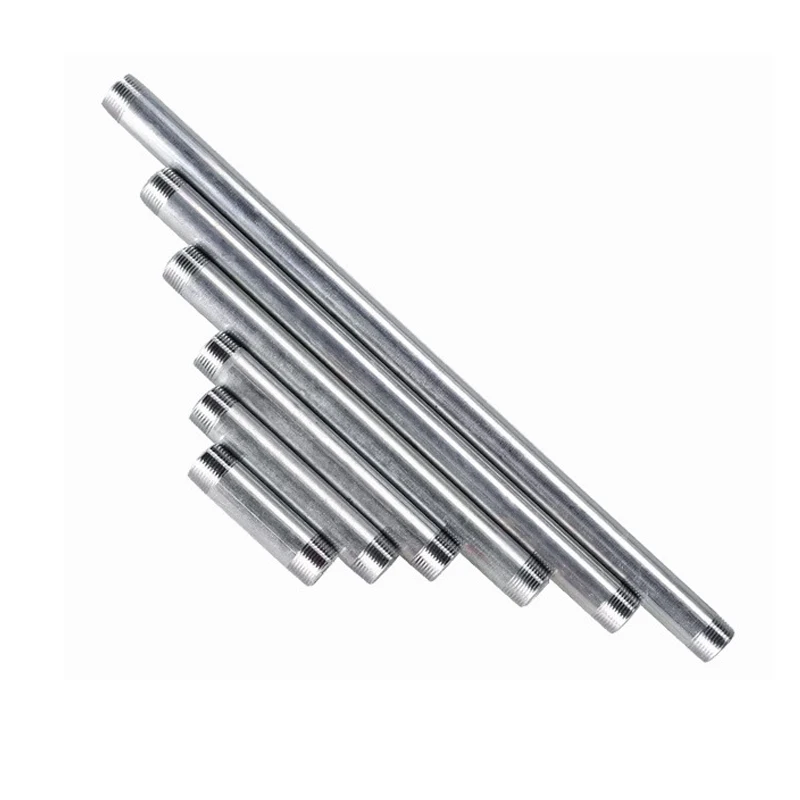 ASTM A120 GI Fitting Galvanized Iron Barrel Nipple 1/2' NPT Male Threading on Both Ends Custom Length