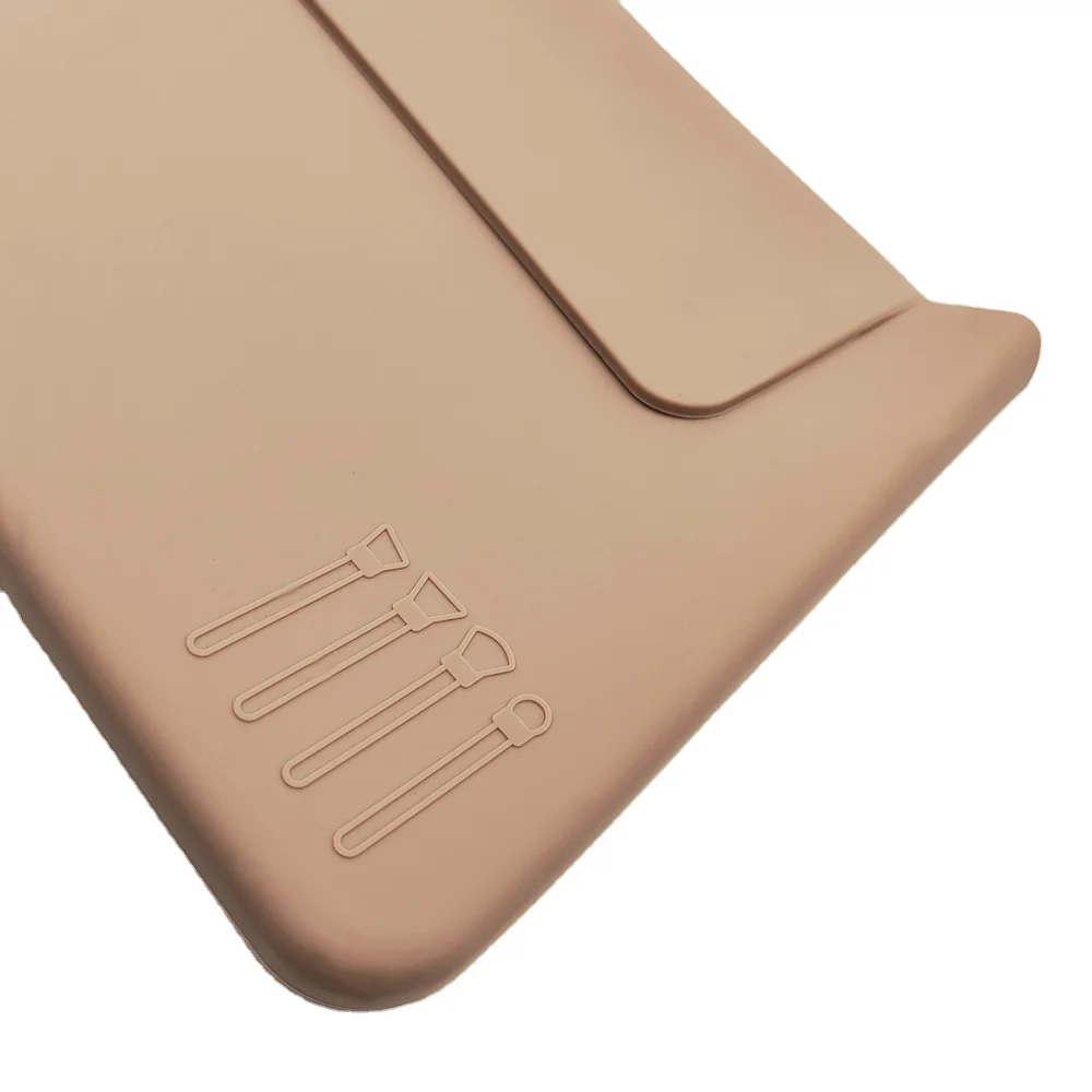 Wholesale Soft Pink Travel Silicone Beauty Makeup Brush Pouch Cosmetic Bag Case with Magnetic for Women