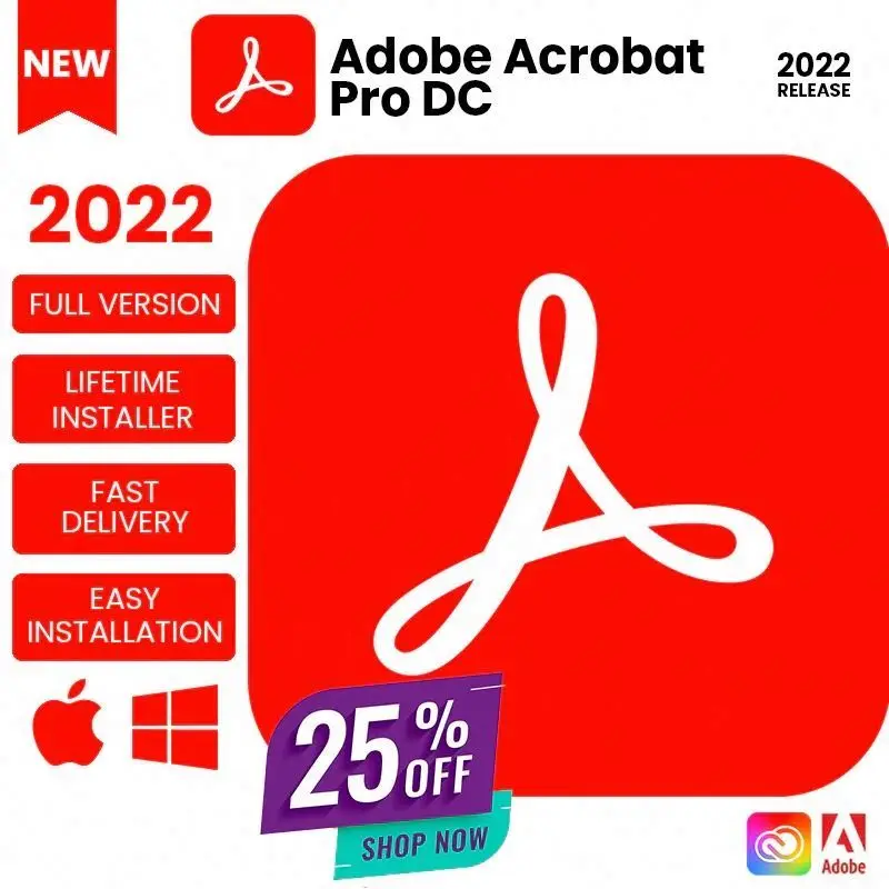 24/7 Online  Acrobat Pro DC 2022 for Mac/PC 1 Year Subscription Genuine Original License Key PDF Editing Software