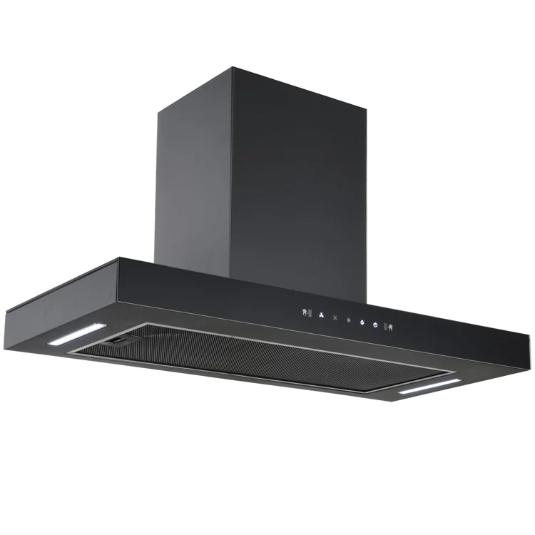 Touch and Gesture Control T Shape Chimney Range Hood High End Design 900mm 3 Speed Electric Tempered Glass Free Spare Parts 180