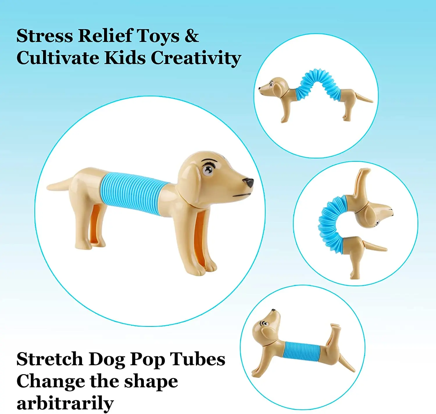 Stress Relief Sensory Dog Plastic Tubes Stretch Fidget Pipe Decompression Spring Tube Other Classic Toys for Girls Boys