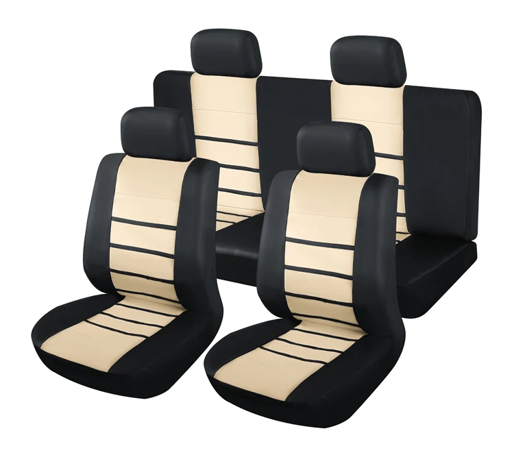 Premium PVC leather durable car seat cover airbag compatible 9-piece set