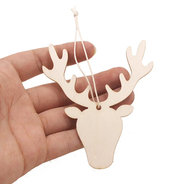 laser cut wood elk pieces natural wood shapes art craft for DIY christmas angel wooden tag