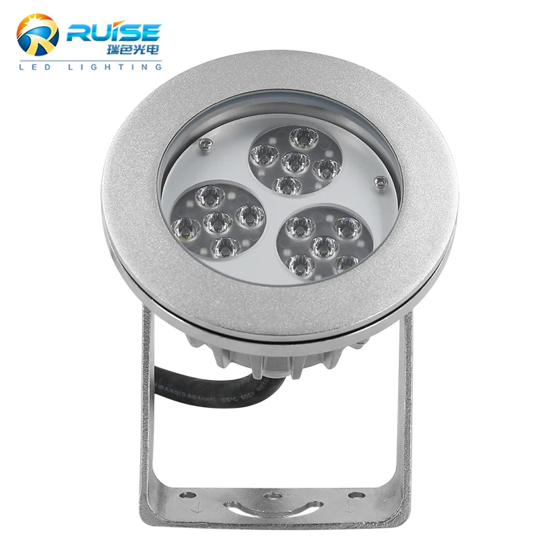 Hot sale 24W submersible dmx rgb 316L stainless steel IP68 waterproof round shape underwater led swimming pool light