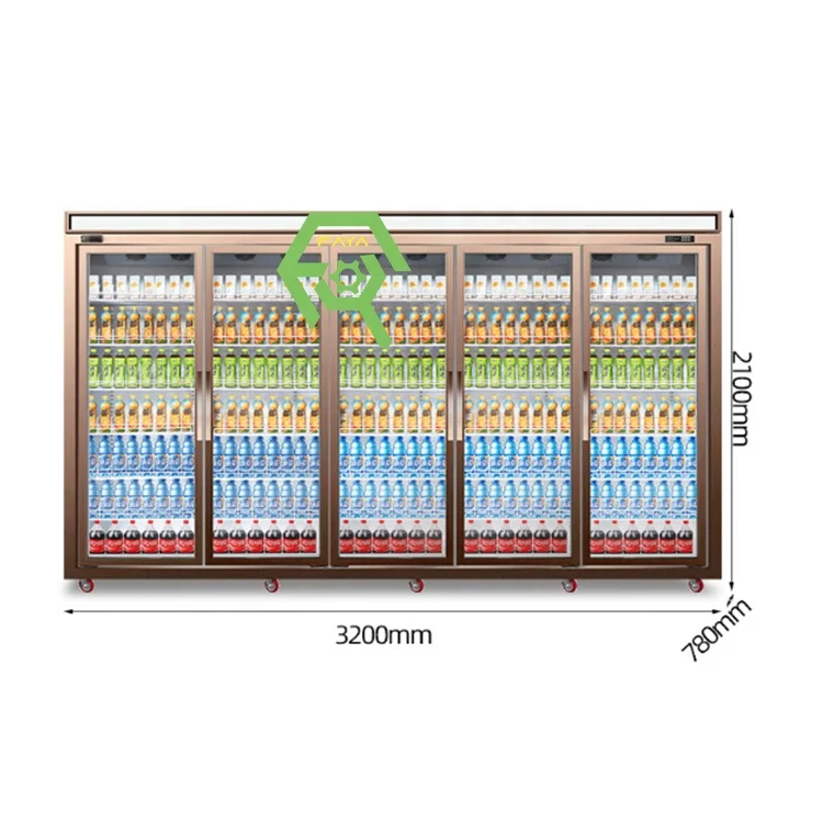 Popular glass three-door storage refrigerator fruit fresh-keeping display cabinet cola refrigerator