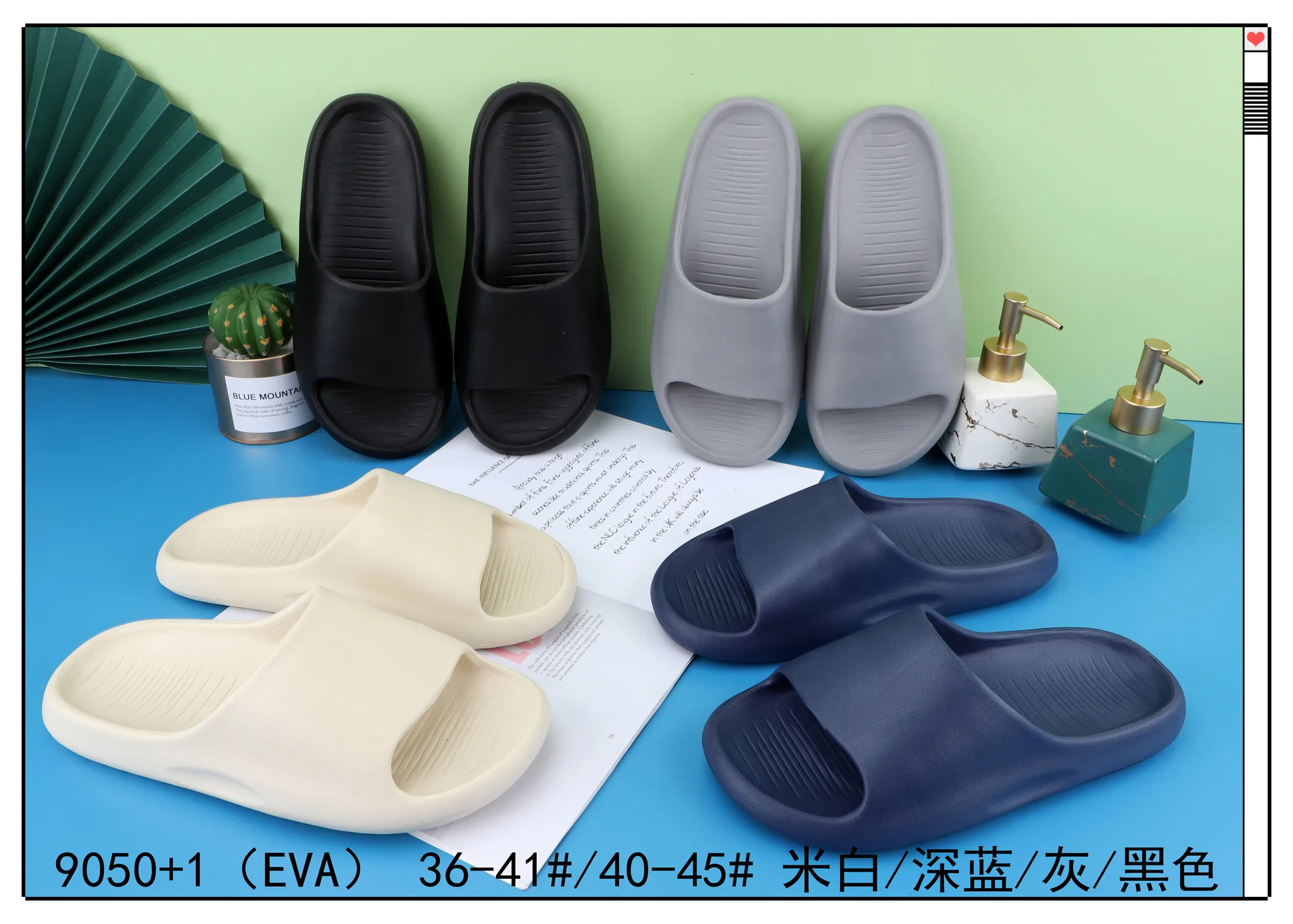 Customizable Printing sizes rubber slippers waterproof comfortable Anti-slip