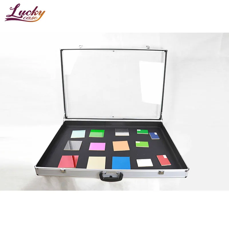 Factory directly acrylic plastic aluminum case portable clear aluminum box for collectors silver aluminum display case