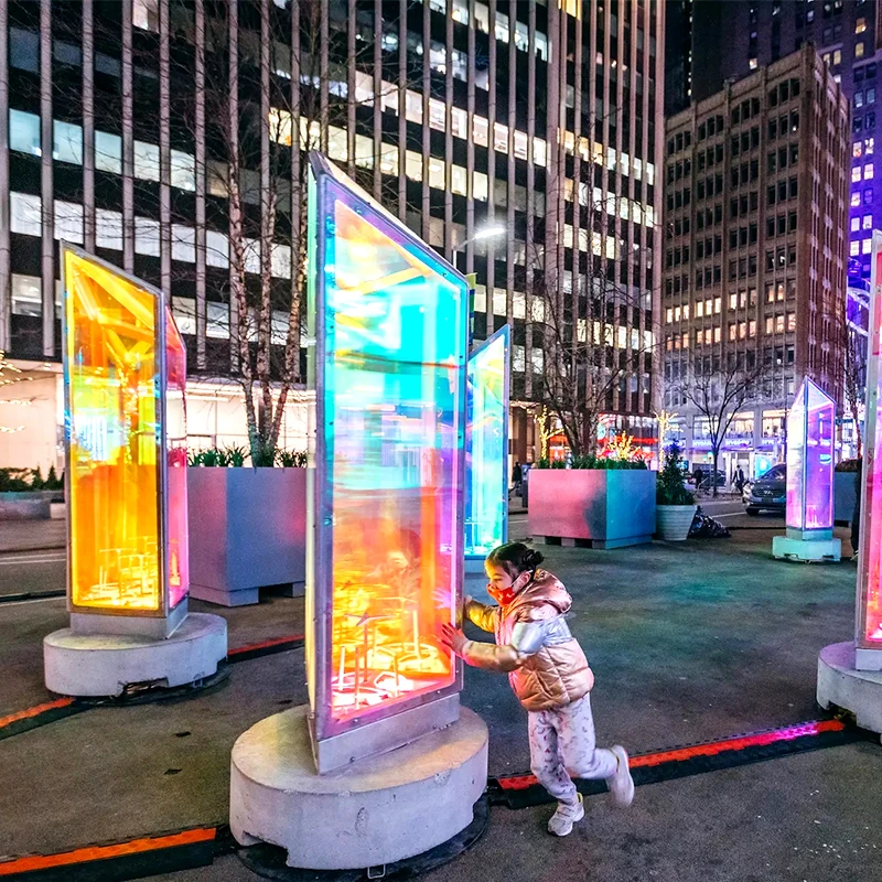 Panoramic Colorful Laser Prism Lighting Outdoor Square Attractions Motif Lights