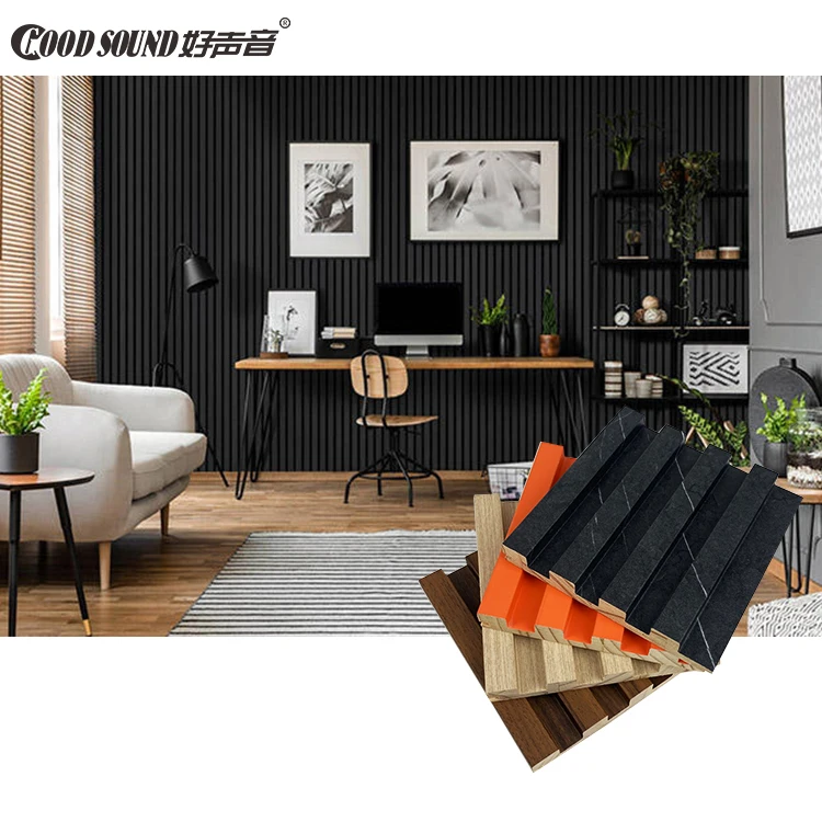 GoodSound Tv Background Wood Decorative Decor Solid Fluted Solid Mdf Wood Grill Panel