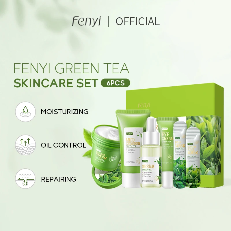 Natural Green Tea Skincare Organic Oil Balancing Anti Acne Skin Care Set