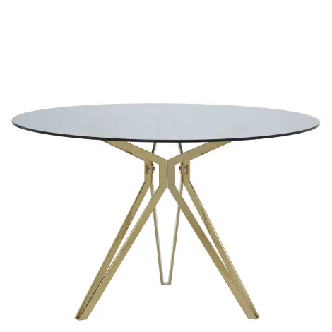 Modern Simple Dining Table Clear Glass&Metal Leg Fast Food Restaurant Kitchen OEM Engineer Living Packing Room Modern Furniture