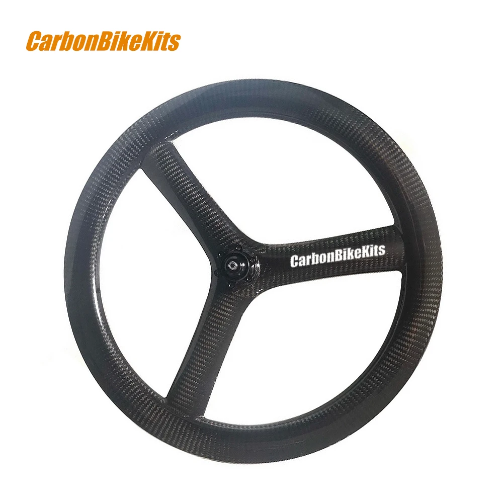 20 inch 451mm carbon straight 3 spokes wheels 26mm width clincher wheelset
