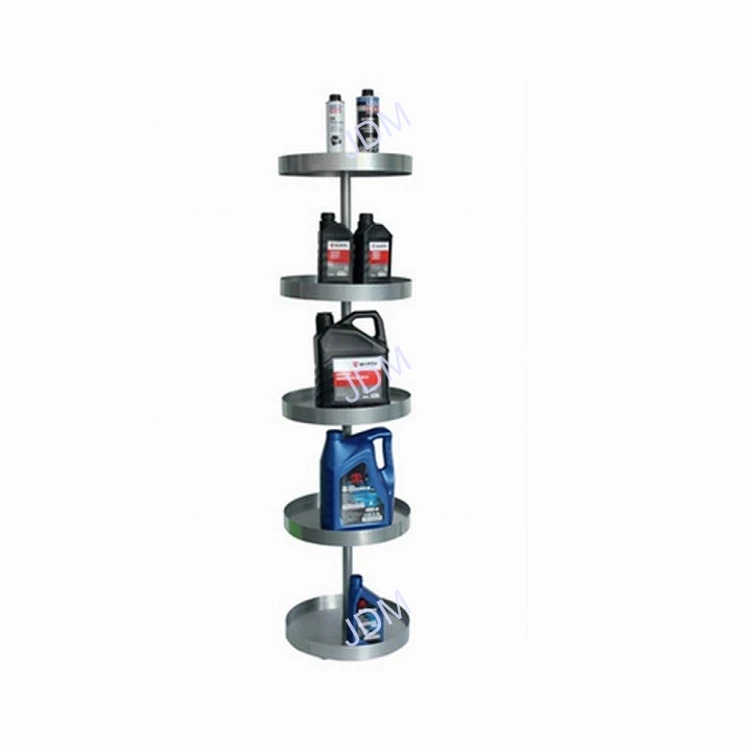 OEM engine oil showing stand racks For Store Decorative Floor Car Oil Racks Display Goods Iron Rack Shelf