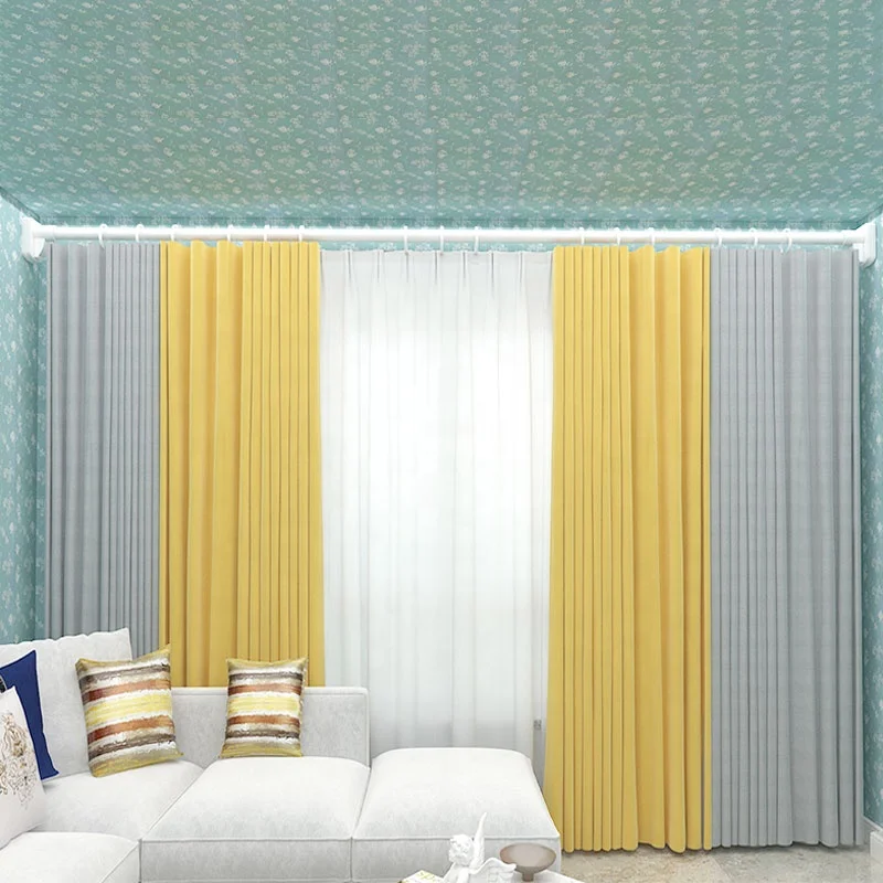 
easy to remove and install High quality decorative curtain rod telescopic adjustable curtain rod 