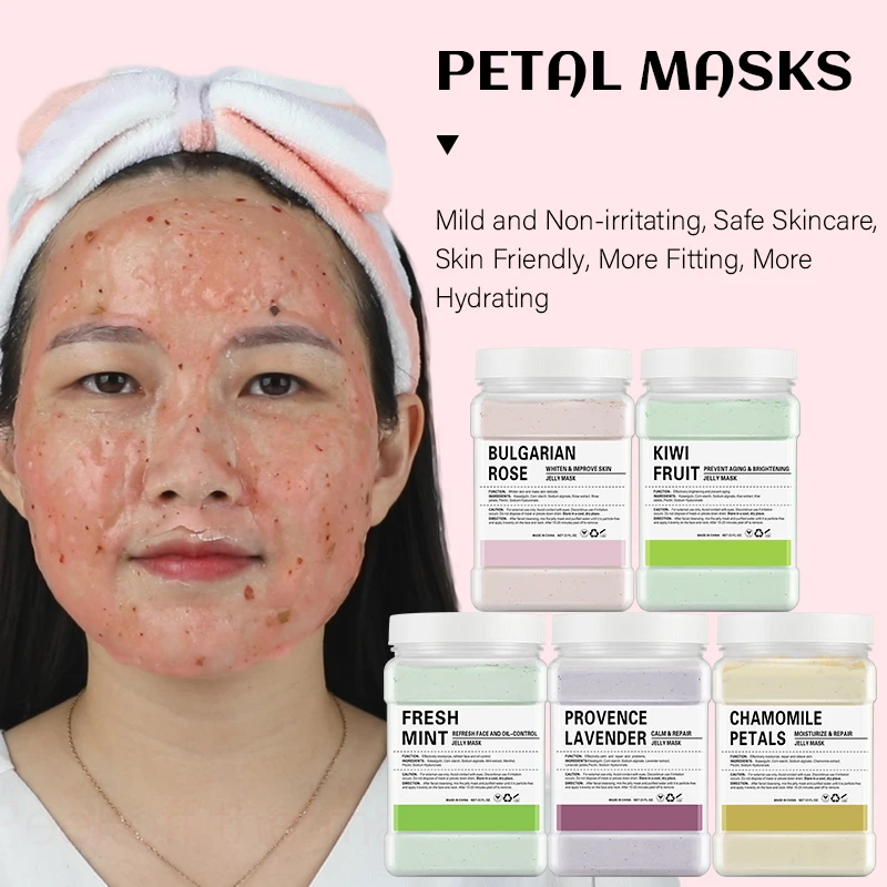 14 Flavors Jelly Clay Chamomile Petals Facial Mask Whitening Organic Peel Off Powder 650g Natural Jelly Face Mask Powder