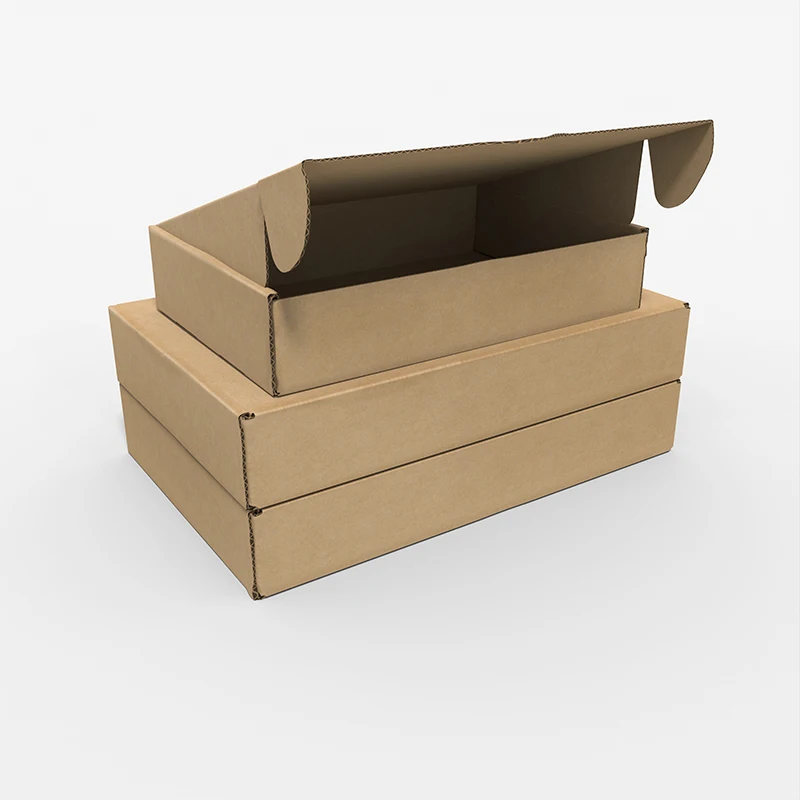 custom carragated shipping kraft boxes 9x6x 2 tall shipping package Brown mailing boxes