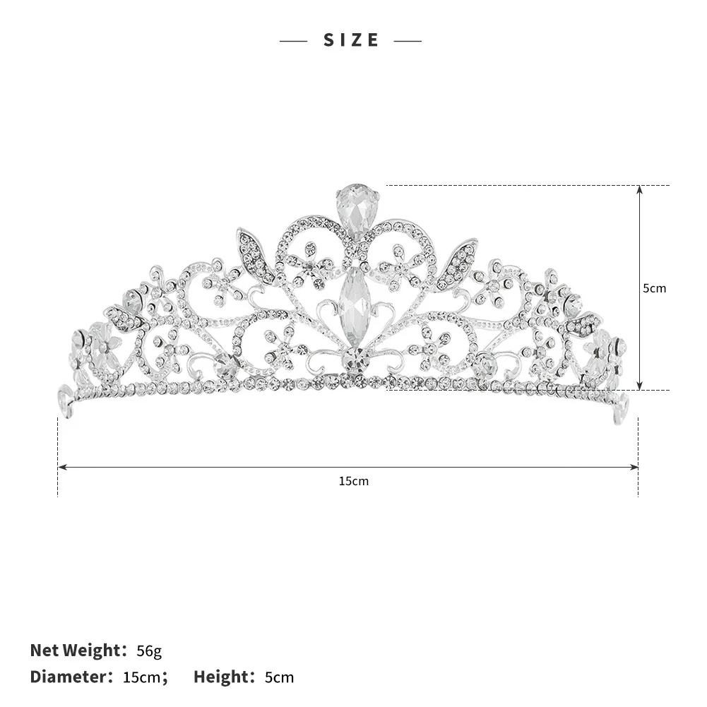 Adult Birthday Party Alloy Crown Pearl Rhinestone Jewelry Cake Crown Princess Wedding Dress Hair Accessories Bridal Tiara