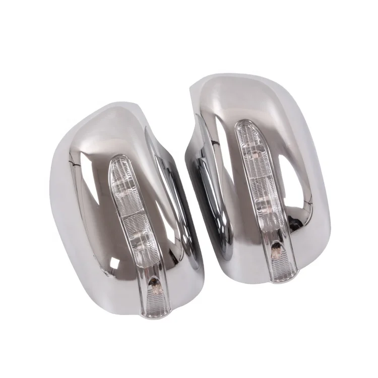 WZXDAUTO accesorios hilux Side Mirror Cover Trim With LED 2pcs ABS Chrome Used 2012 For Toyota Hilux Vigo
