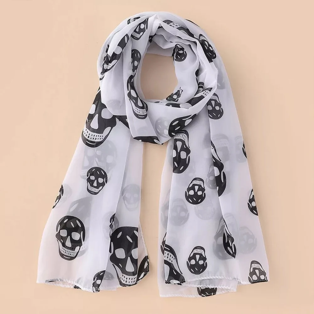 Wholesale Printed Custom Chiffon Scarves Hair Tie Satin Printed Head Shawls Silk Chiffon Scarf For Party