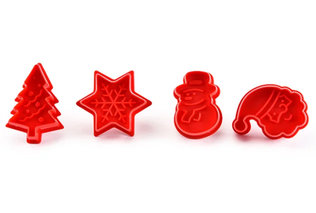 Новый дизайн, детские инструменты для выпечки, пластиковый Рождественский Плунжер для помадки