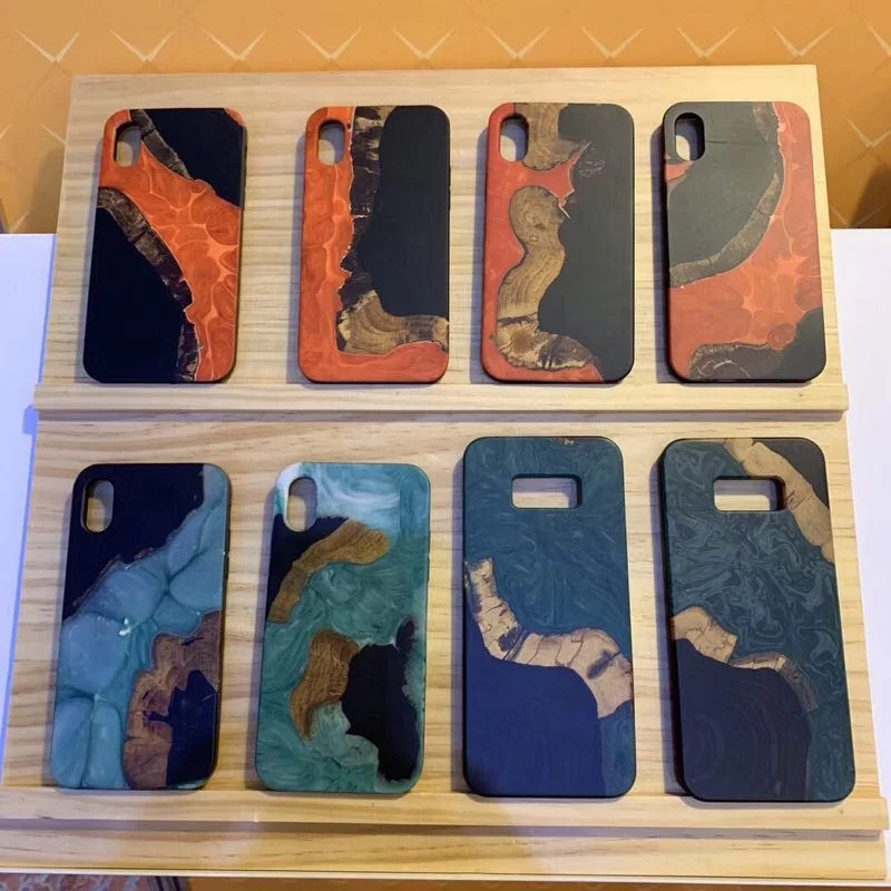 unique design resin wood mobile phone housings case for iphone/samsung/huawei