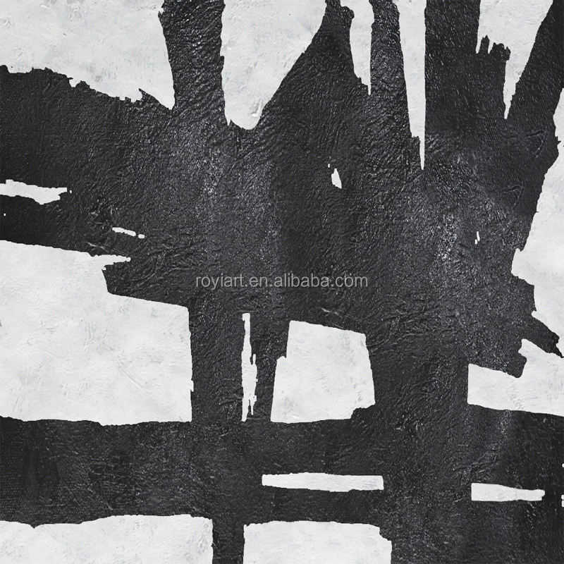 Amazon Top Seller Black and White Modern Art Contemporary Hand-made Canvas Oil Painting Factory Drop Shipping Ready To Ship