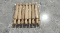 Armazon 14cm Mud Roller Pottery Tools Rolling Pin With Handle Happy Wooden Kitchen Toy Set