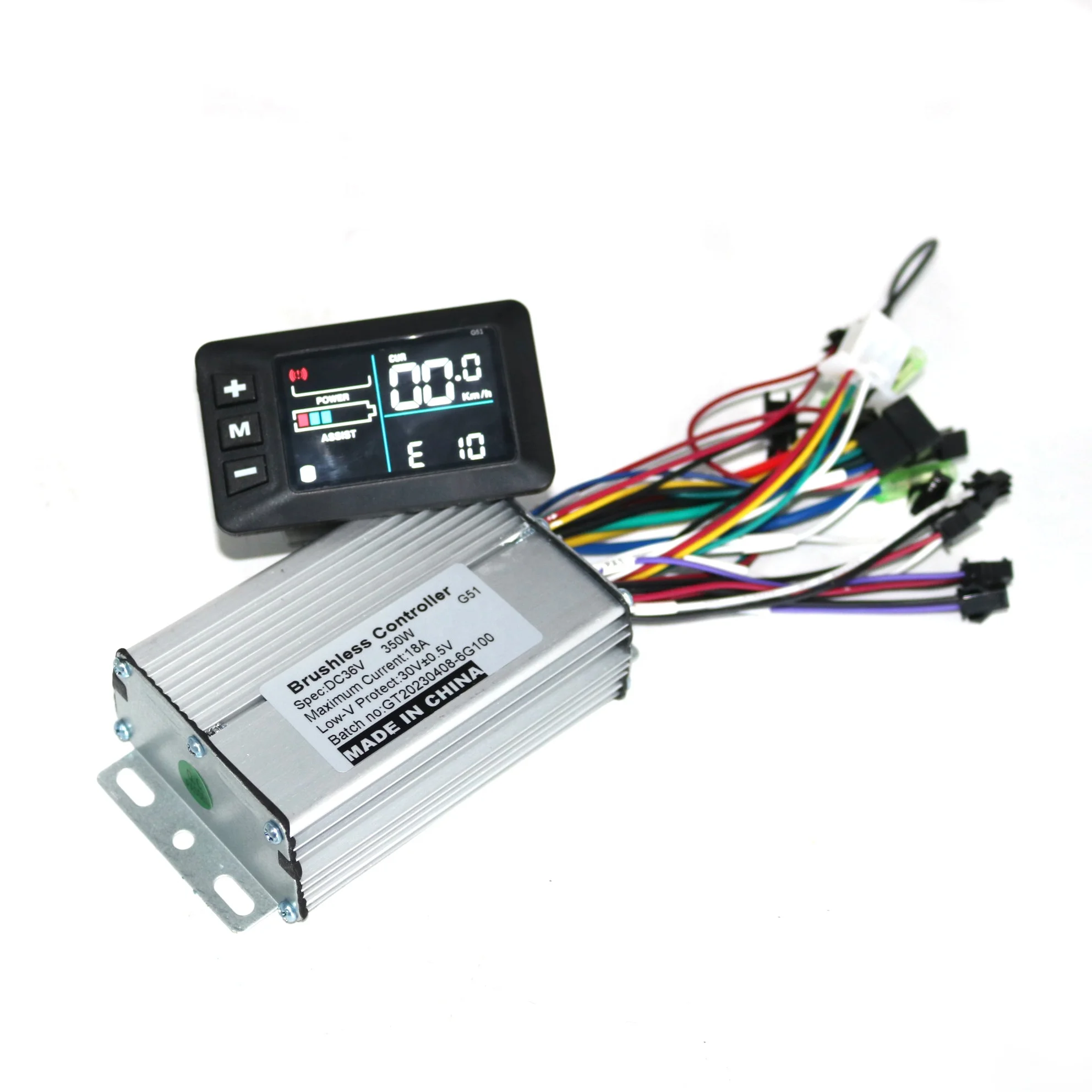 GREENTIME 36V/48V 350W BLDC Electric Scooter Controller E-bike Brushless Speed Driver and G51 LCD Display One Set