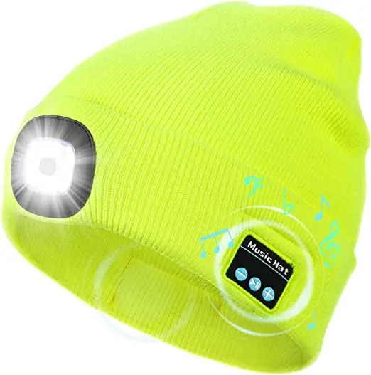 4 LED Beanie Bluetooth Earphone Music Hat Winter Wireless Headphone Headset With Mic Sport Hat