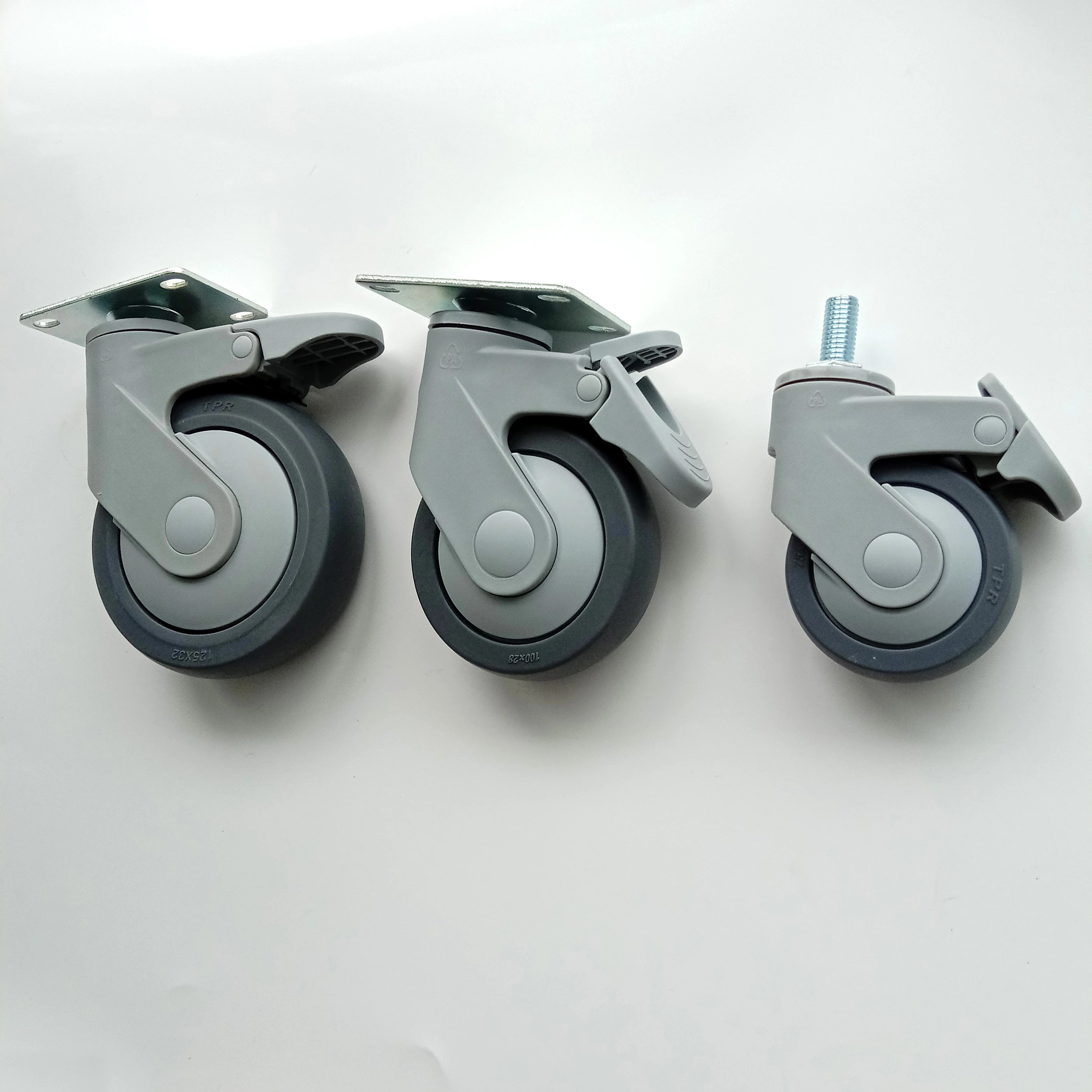 wholesale thread stem caster wheel 4 5 inch manufacturer medical bed caster wheels plastic