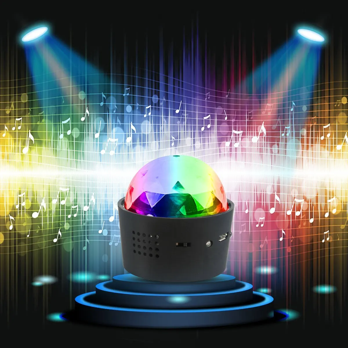5V USB Mini Disco Ball Light Sound Activated Party Light RGB Music Magic Car Atmosphere DJ Lights
