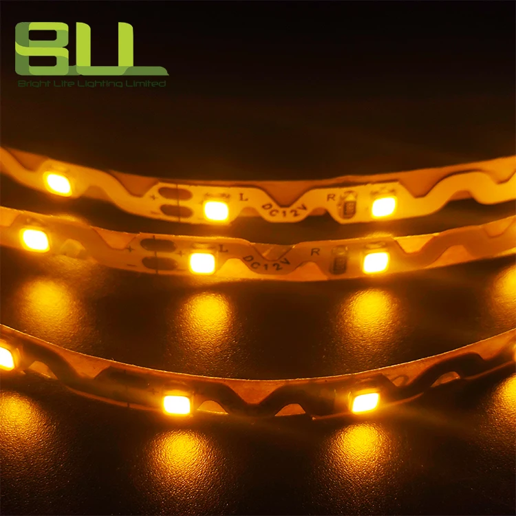 Smart Home Per Meters 60leds 12V Bendable Led Strip Light Zigzag Ice Golden yellow 2835 SMD 12V Led Strip Light