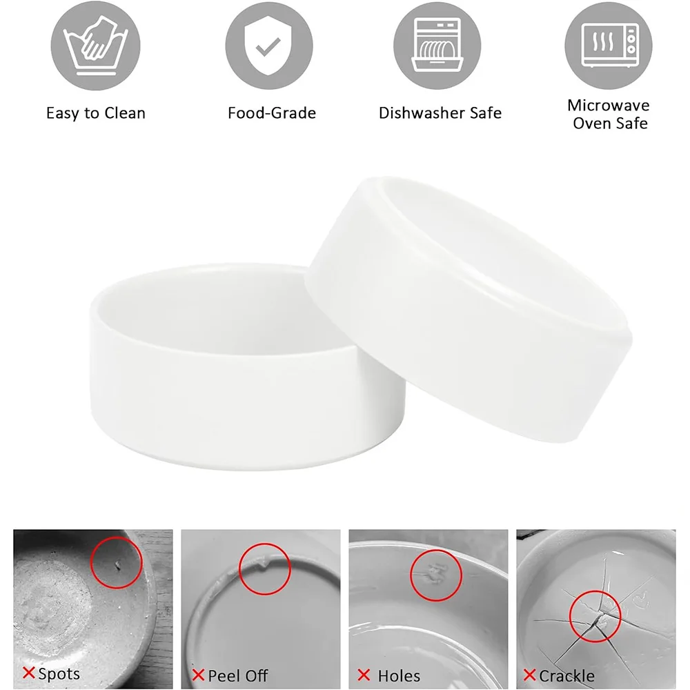 Dog Bowls Ceramic Small Cats Food Water Bowl Set with Wooden Stand Puppy Bowls for Dogs and Cats White Dog Dishes Pet Feeding