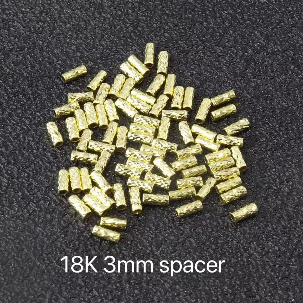 fashion 18K gold beads for necklace jewelry making diy gold spacer beads pearl custom jewelry findings