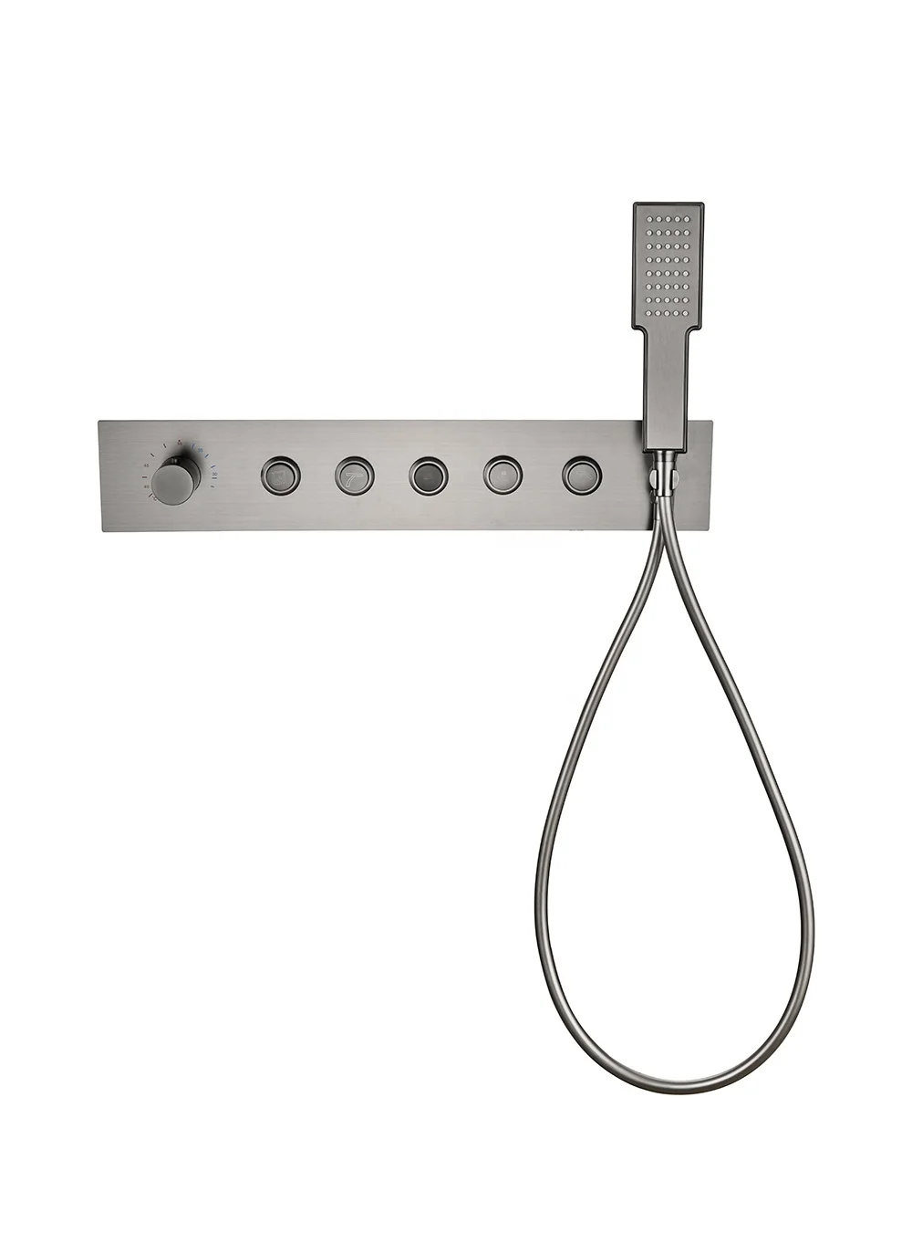 Hidden Four-function button: all-copper thermostatic  Control switch with water flow control  Accessories for shower set