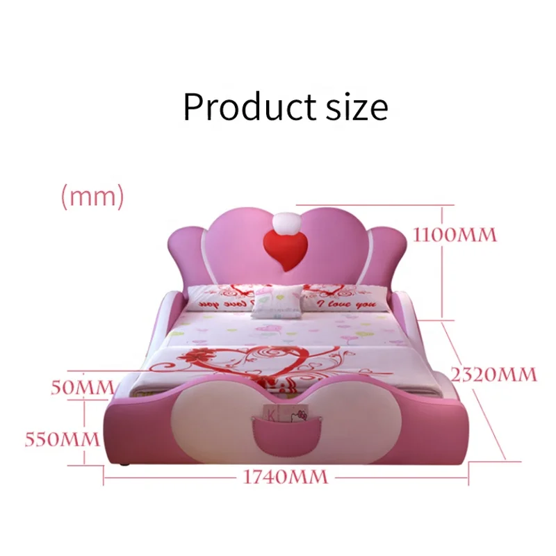 Детская двухъярусная кровать розового цвета для спальни CB02