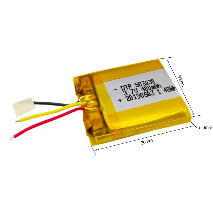 Цена по прейскуранту завода-изготовителя lipo DTP503030 3 7 V 400 мА/ч микро перезаряжаемый полимерный аккумулятор