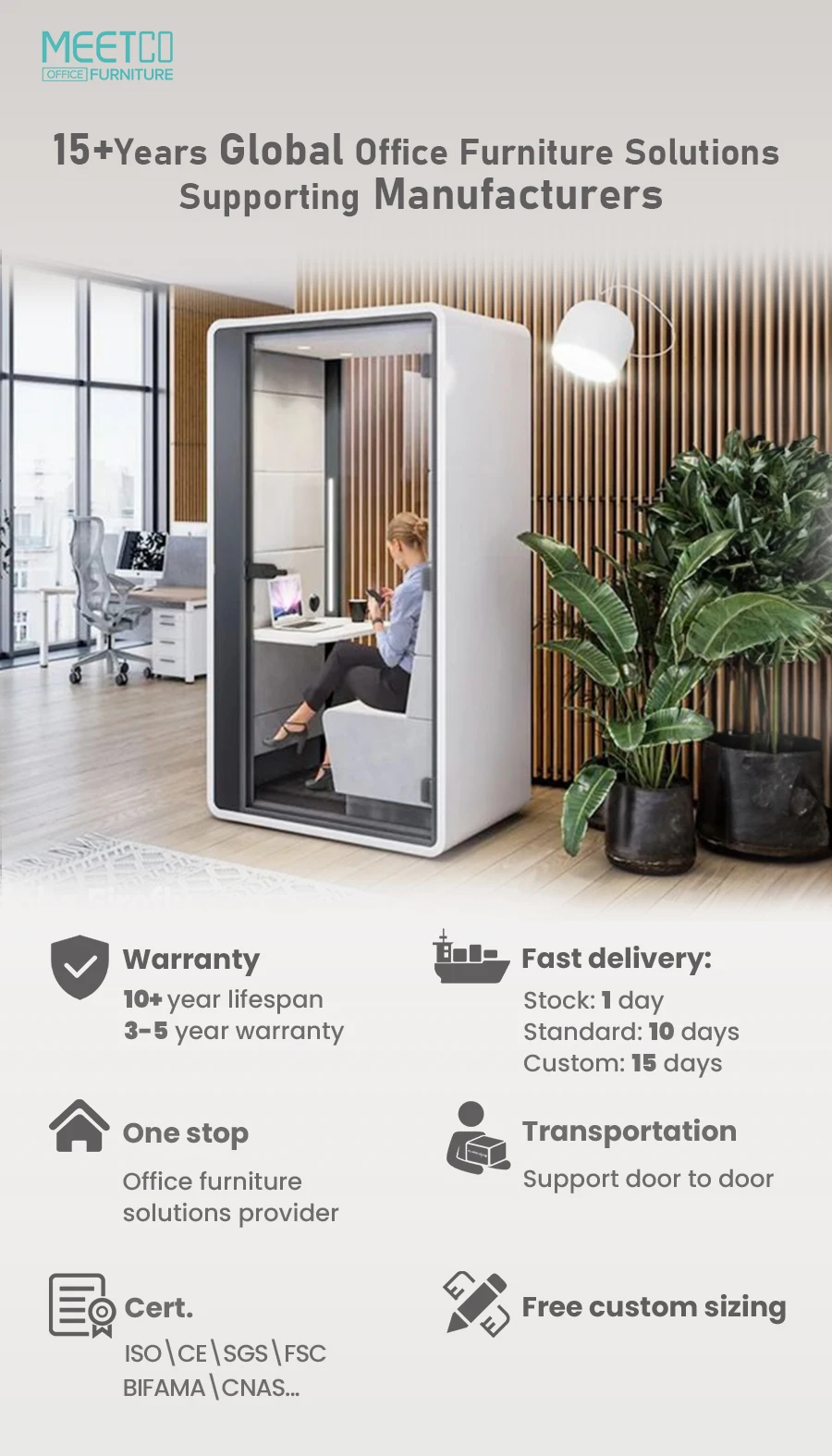 Office Soundproof Privacy Acoustic Booth Acoustic Privacy Booth Office Large Booth Soundproof Cabin Office Soundproofing Pod