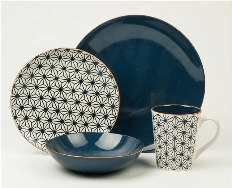 cheap custom ceramic stoneware dinnerware 16 /20 pcs colorful stoneware dinnerware ceramic dinner sets