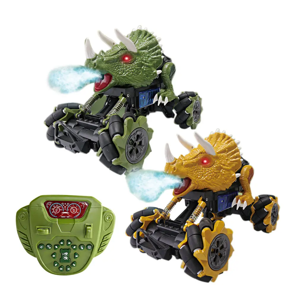 1:16 2.4 GHZ Remote Control Spray Electric Dinosaur Monster Truck 360 Degree Spins Stunt RC Car Toys For Boy