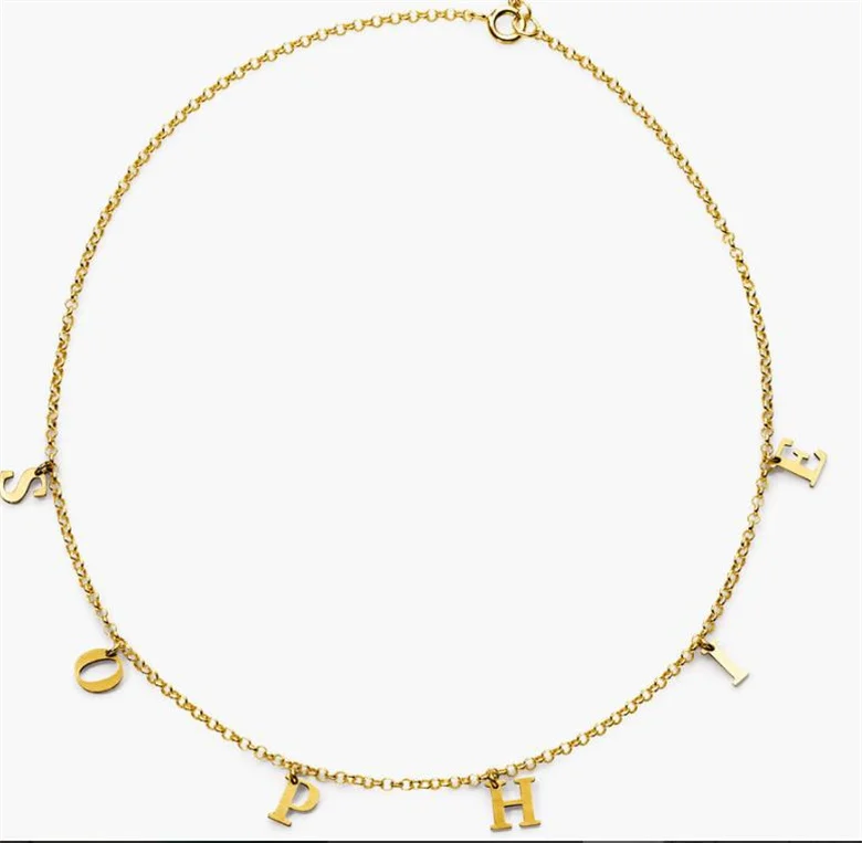 Dainty love word choker necklace 18k gold plated stainless steel women jewelry personalized custom spaced name letter necklace