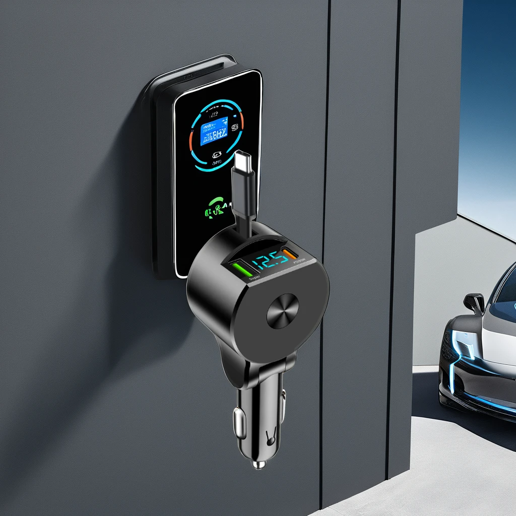 Folding telescopic cable for super fast charging PD30W fast charging real-time voltage monitoring adjustable angle One for three