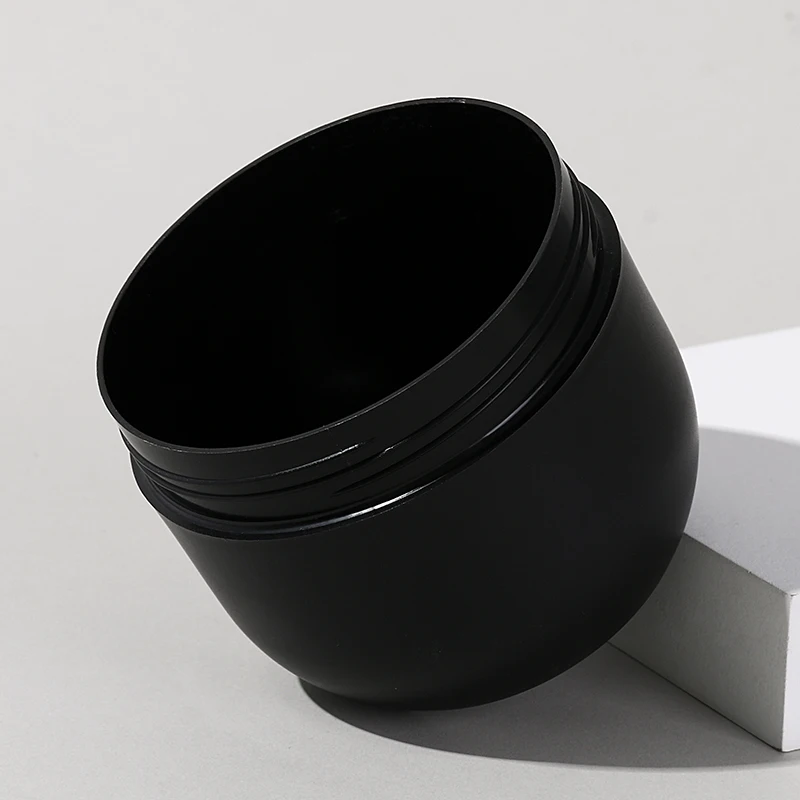 Bowl Shape Single Wall Black PP 8 oz Plastic jars for cosmetics cream or body butter Jars