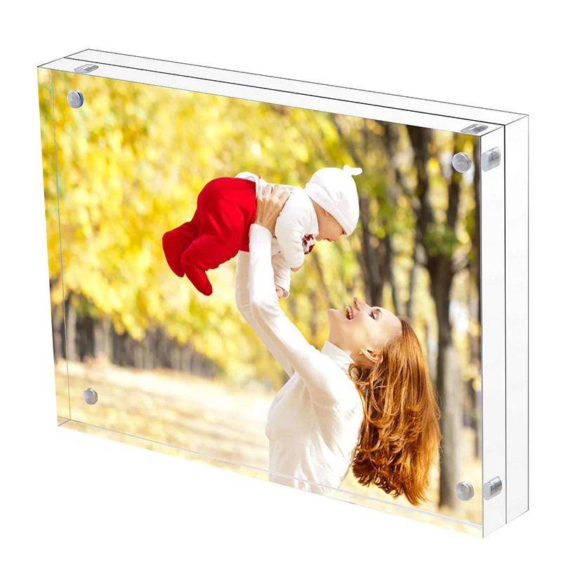 Оптовая продажа двухсторонний акриловый дисплей из оргстекла Lucite акриловая рамка для картин 8x10