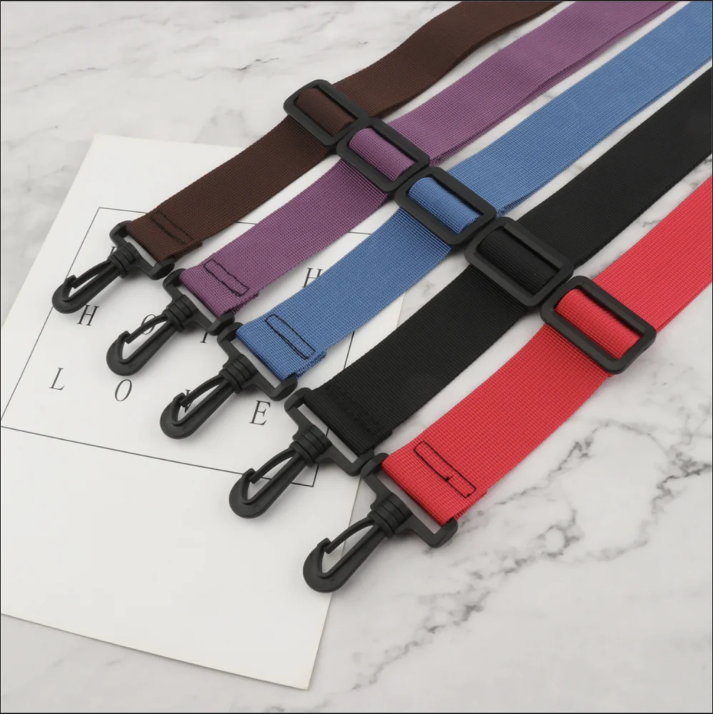1.5 Inch Solid Color Nylon Crossbody Adjustable Plastic Buckle Replacement Bag BackPack Shoulder Strap Water Bottle Neck Strap