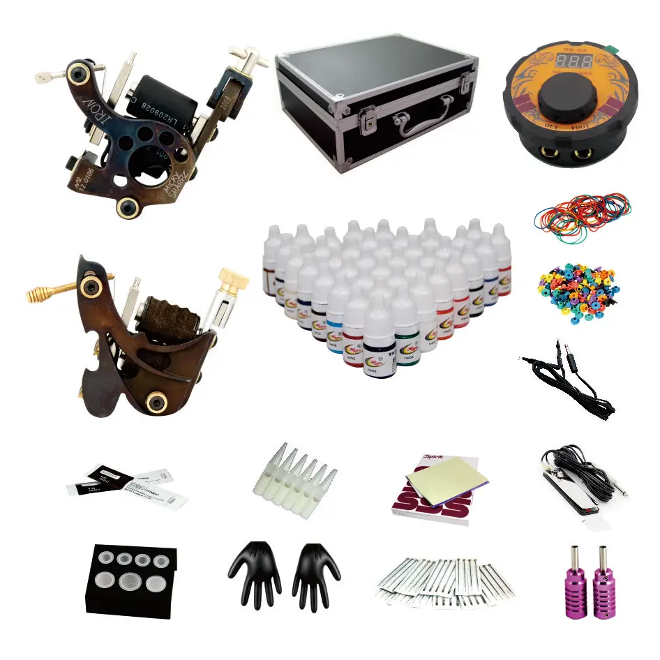 Full set 4 machines beginners Wholesale Newest Style Professional Tattoo Machine Kit