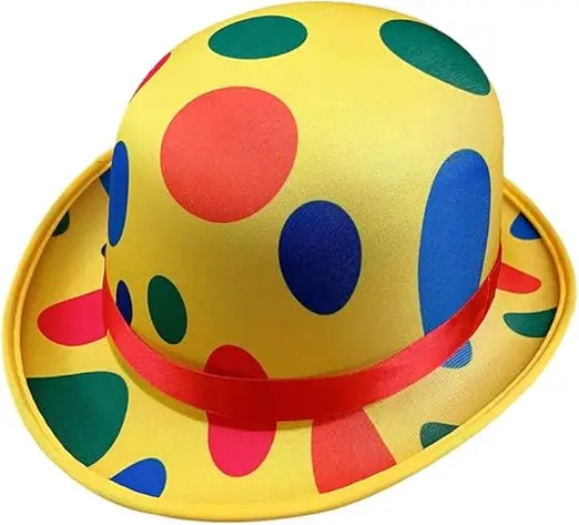 Carnival Clown Hat Polka Dot Top Hat Novelty Stage Performance Hat Circus Party Costume Accessories for Festival Ball