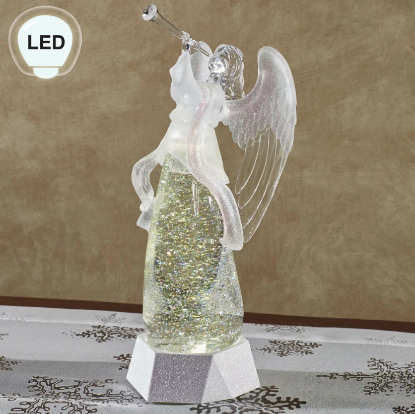 
Battery oprated table praying stained glass angel figure 