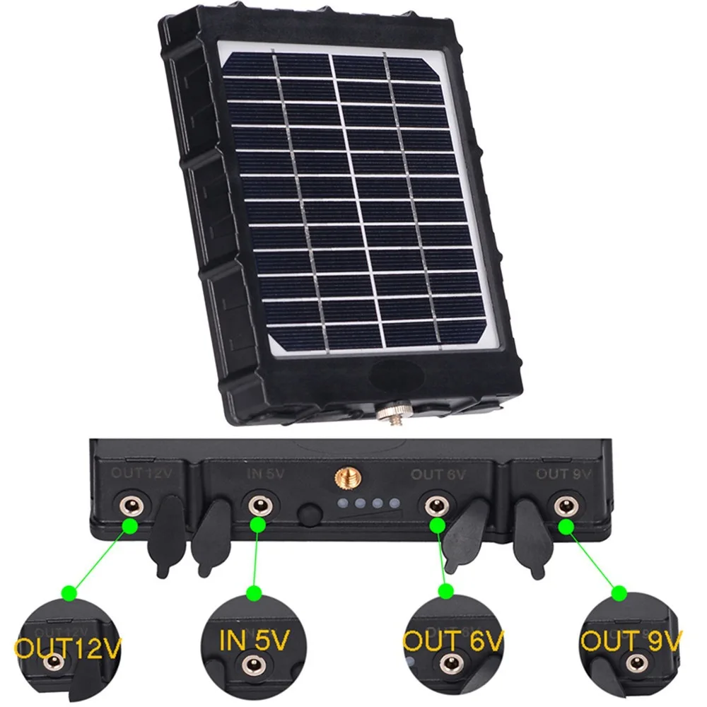3W solar panel 8000 mah rechargeable lighium battery IP66 waterproof new design dual lens trail camera with solar panel
