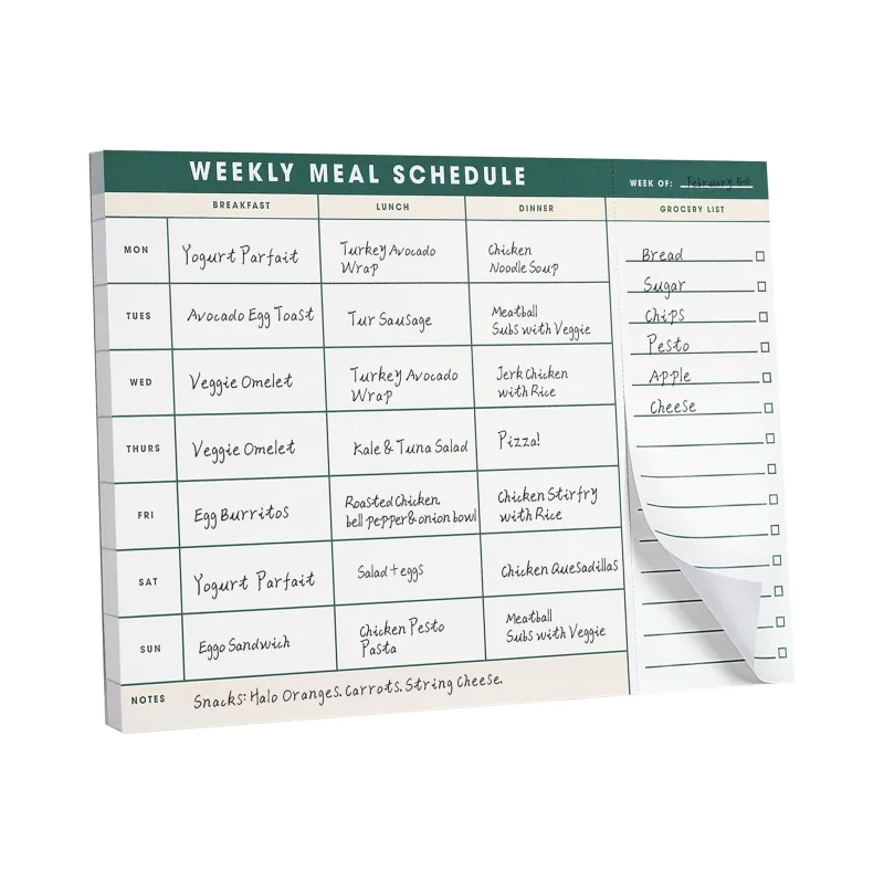 Weekly Magnetic Meal Planner & Tear Off Grocery List 7 x 10 Inch Menu Planner Notepad for Fridge Dinner List for Refrigerator
